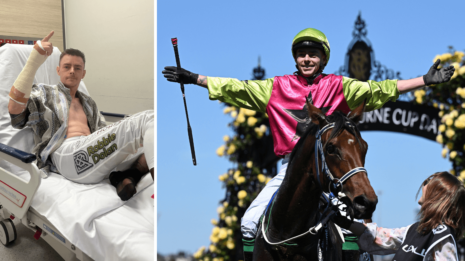 Horror fall: Melbourne Cup-winning jockey faces stint on the sidelines
