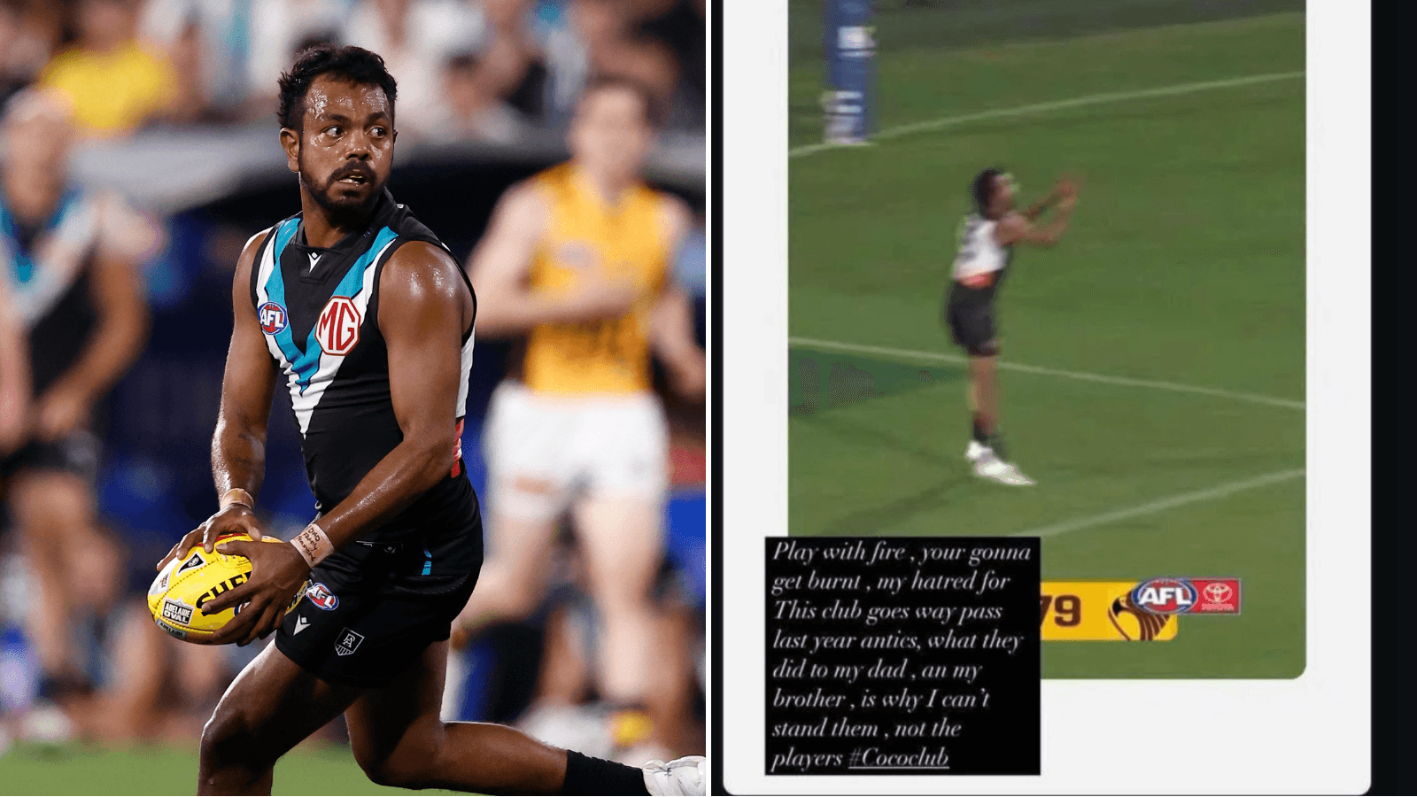 Hatred for Hawthorn: Willie Rioli takes aim in brutal post